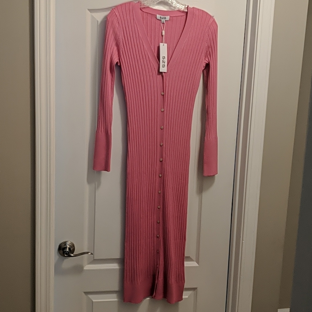 525 America Pink Sweater Dress or Long Cardigan